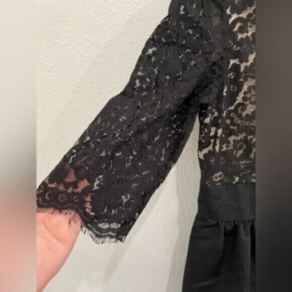 New Eliza J Lace Black Dress Mod Feminine Fit And Flare Pockets Whimsigoth - Picture 2 of 8